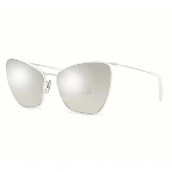 CELINE WHITE SILVER MIRRORED BUTTERFLY SUNGLASSES CL40069U - Picture 1 of 7